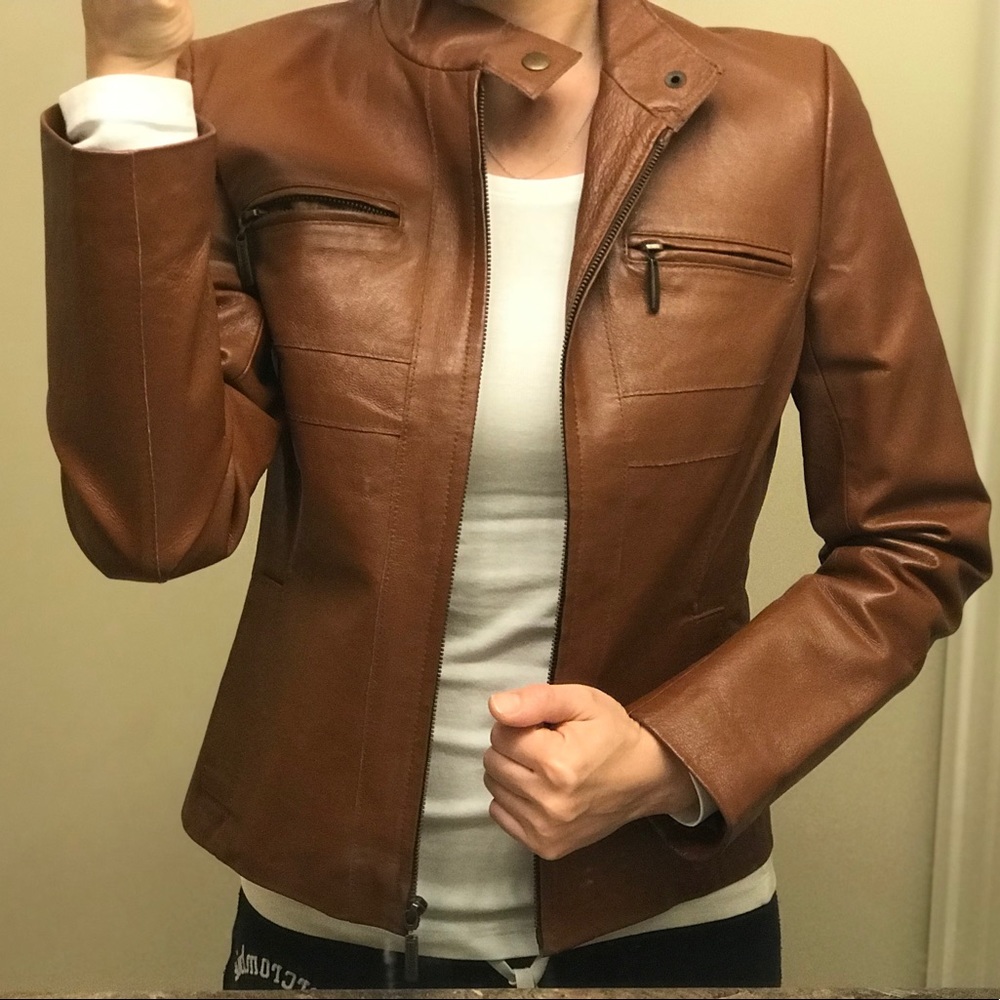 100% leather biker jacket